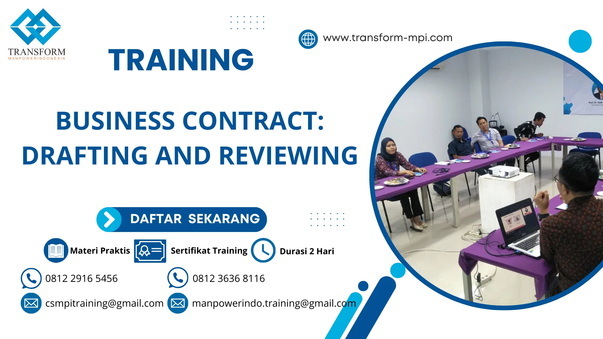 TRAINING BUSINESS CONTRACT: DRAFTING AND REVIEWING