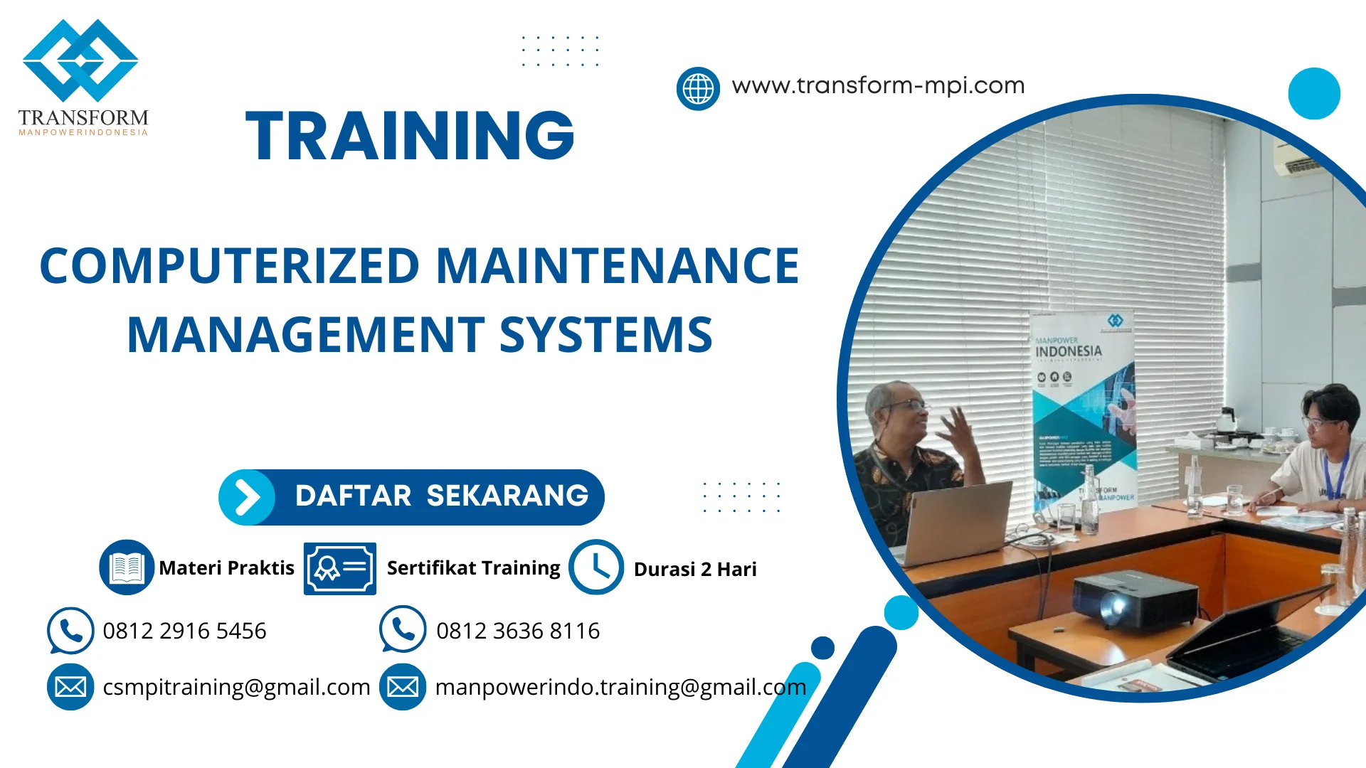 TRAINING COMPUTERIZED MAINTENANCE MANAGEMENT SYSTEMS