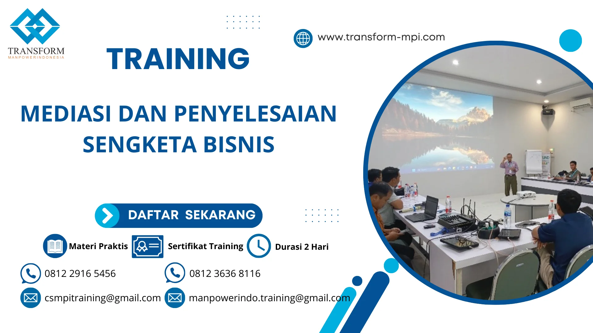TRAINING MEDIASI DAN PENYELESAIAN SENGKETA BISNIS