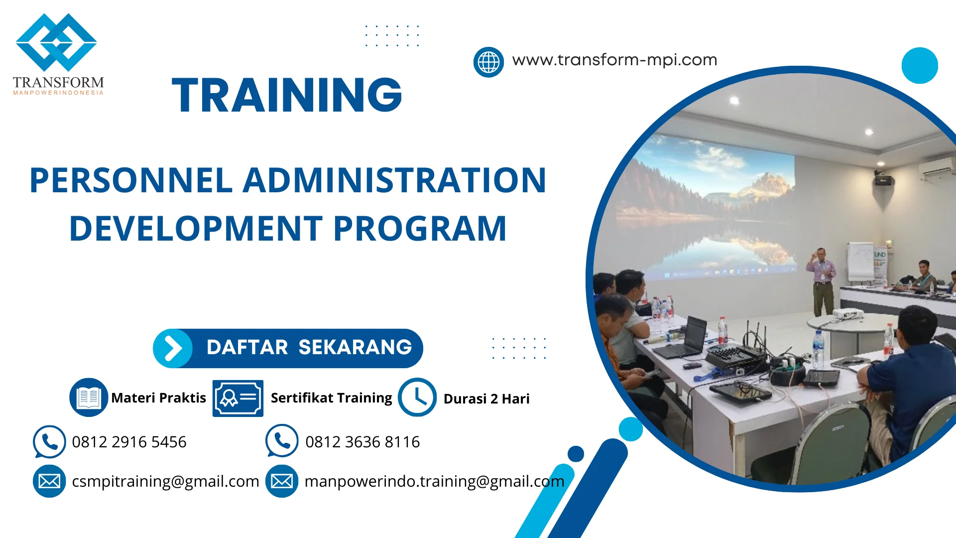 TRAINING PERSONNEL ADMINISTRATION DEVELOPMENT PROGRAM