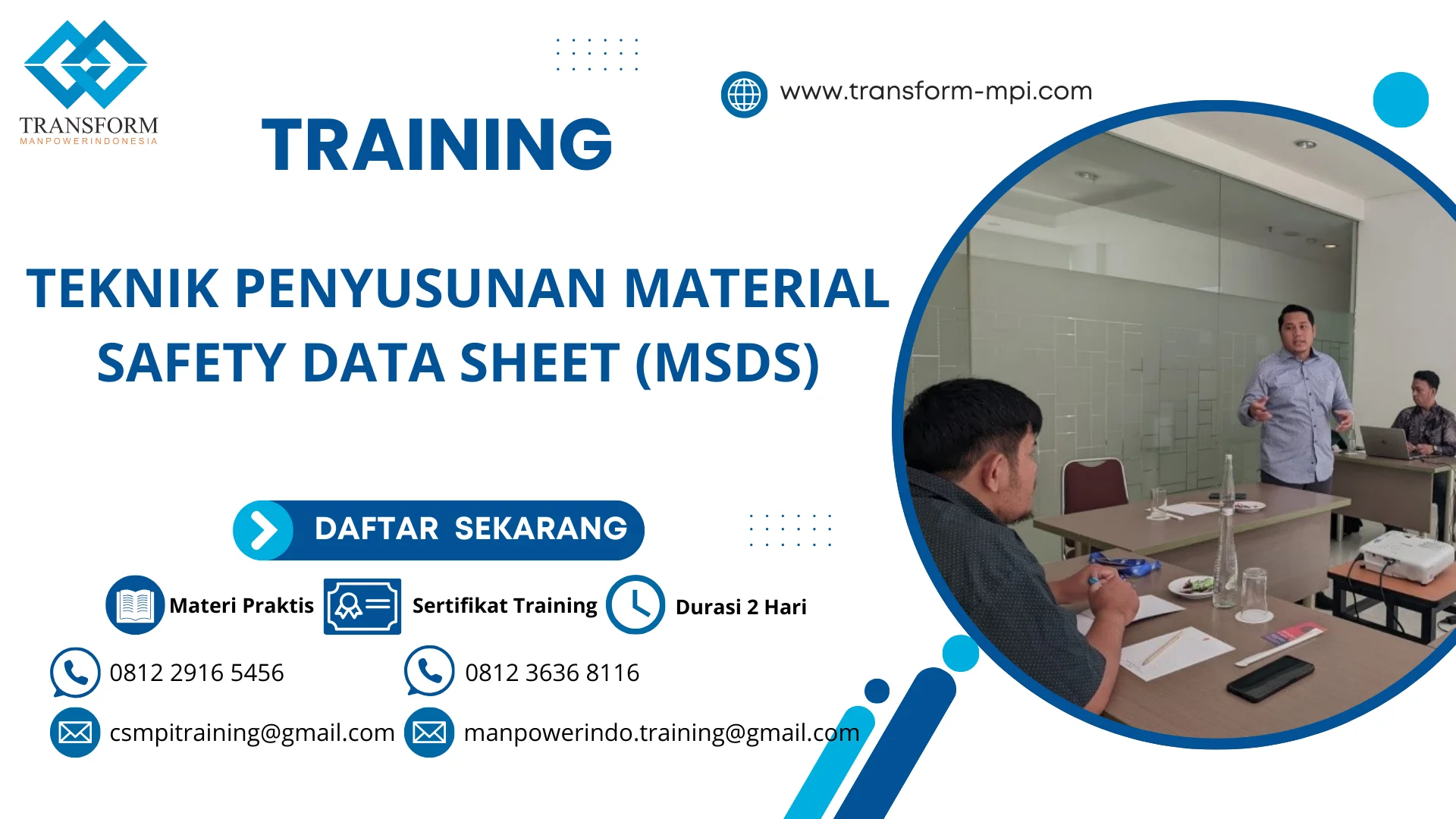 TRAINING TEKNIK PENYUSUNAN MATERIAL SAFETY DATA SHEET (MSDS)