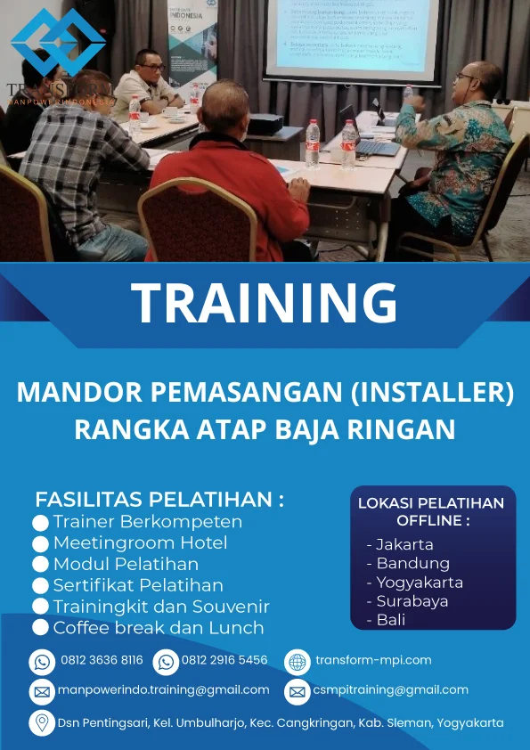 TRAINING MANDOR PEMASANGAN (INSTALLER) RANGKA ATAP BAJA RINGAN