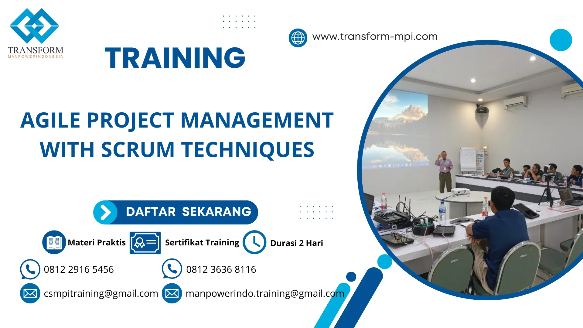 TRAINING AGILE PROJECT MANAGEMENT WITH SCRUM TECHNIQUES