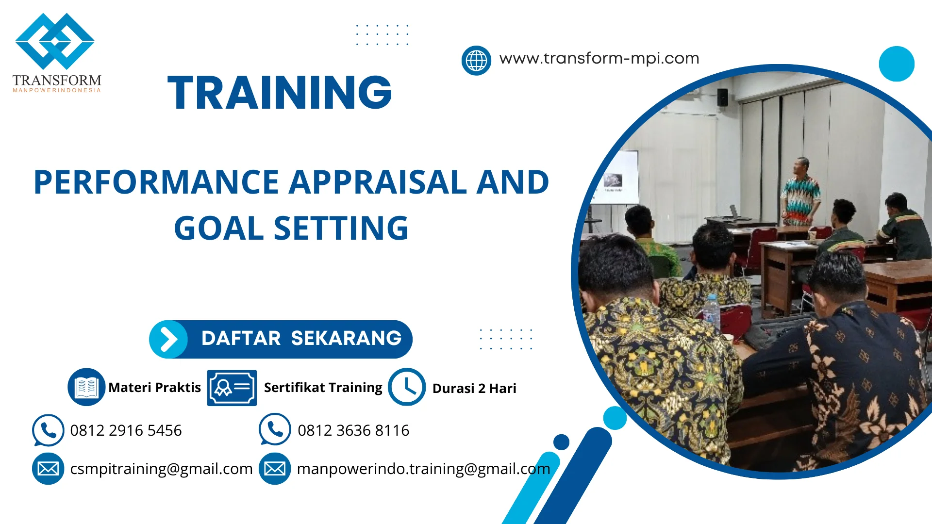 TRAINING PERFORMANCE APPRAISAL AND GOAL SETTING