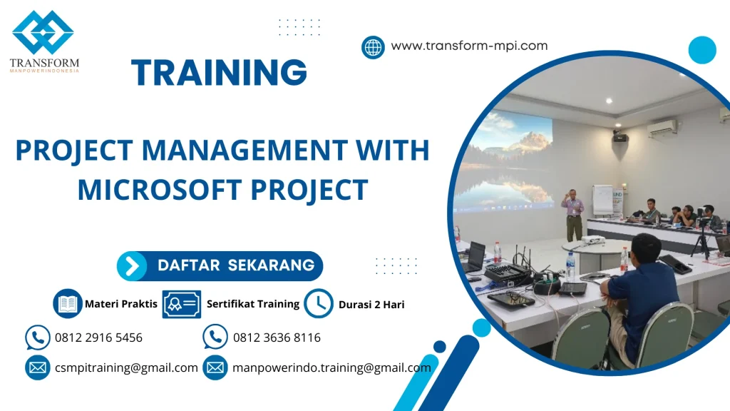 TRAINING PROJECT MANAGEMENT WITH MICROSOFT PROJECT