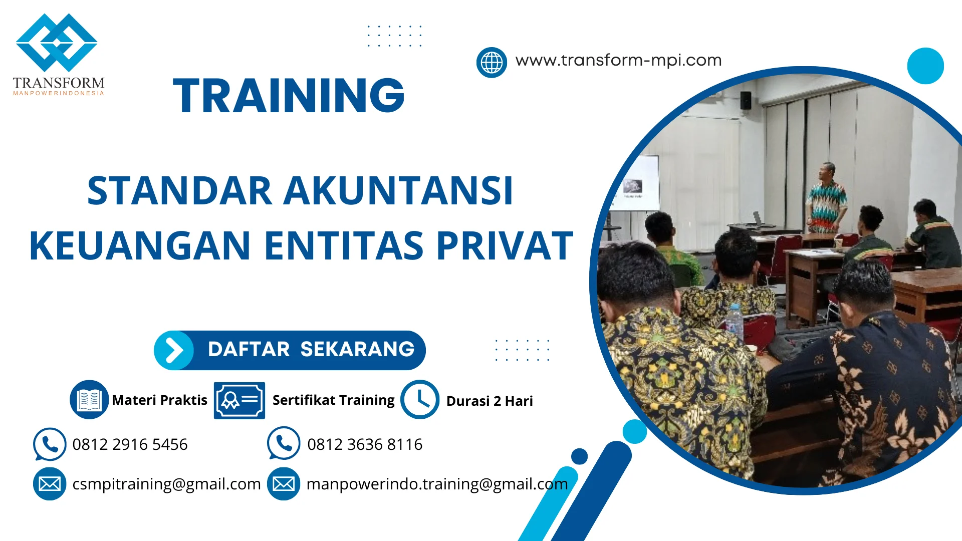 TRAINING STANDAR AKUNTANSI KEUANGAN ENTITAS PRIVAT