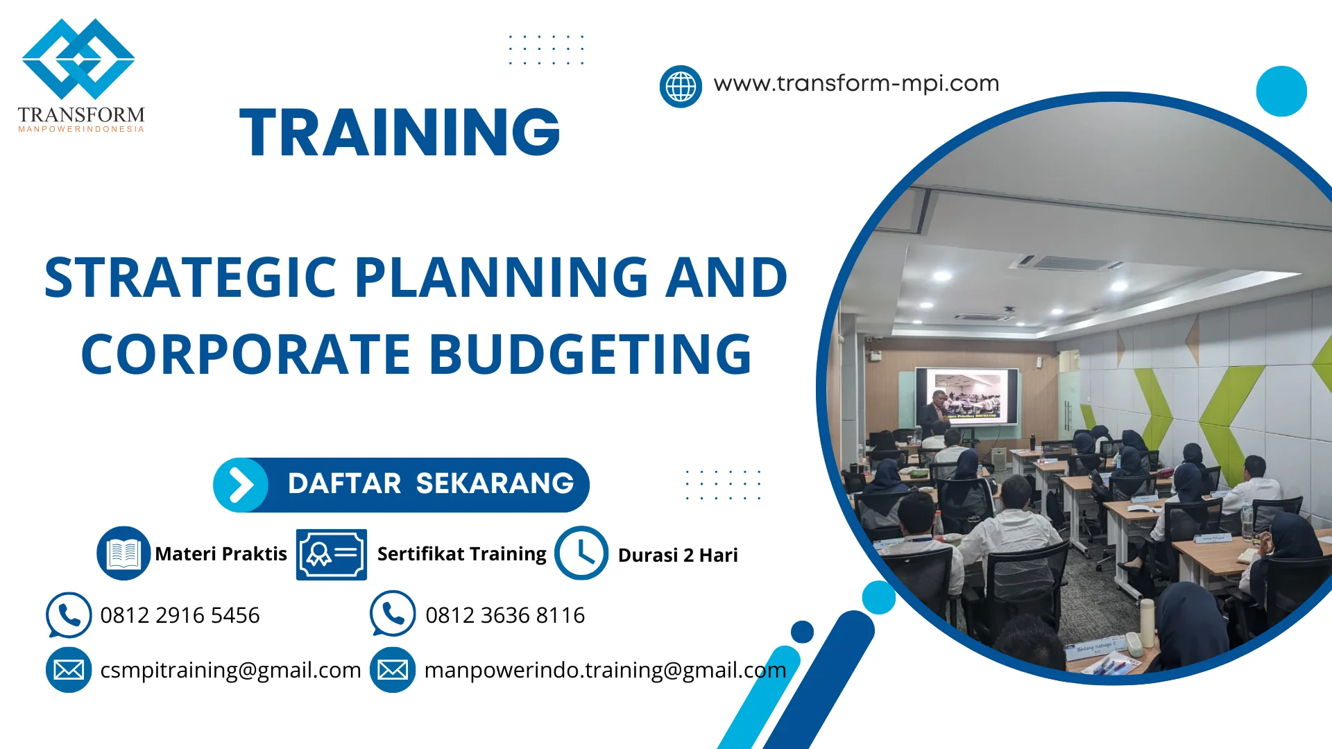 TRAINING STRATEGIC PLANNING AND CORPORATE BUDGETING