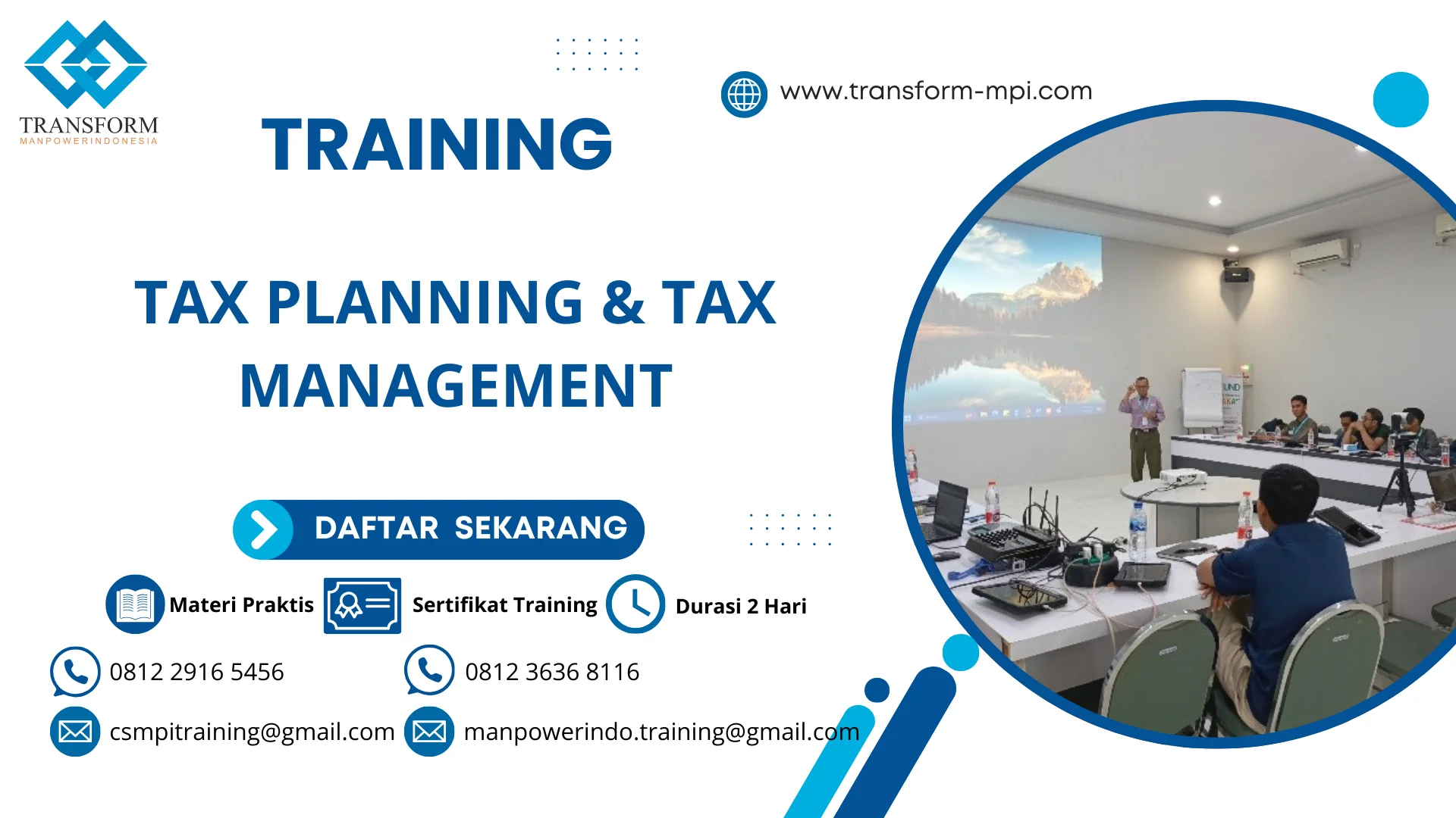 TRAINING TAX PLANNING & TAX MANAGEMENT