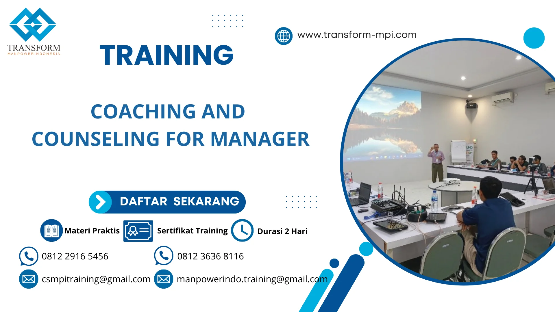 TRAINING COACHING AND COUNSELING FOR MANAGER