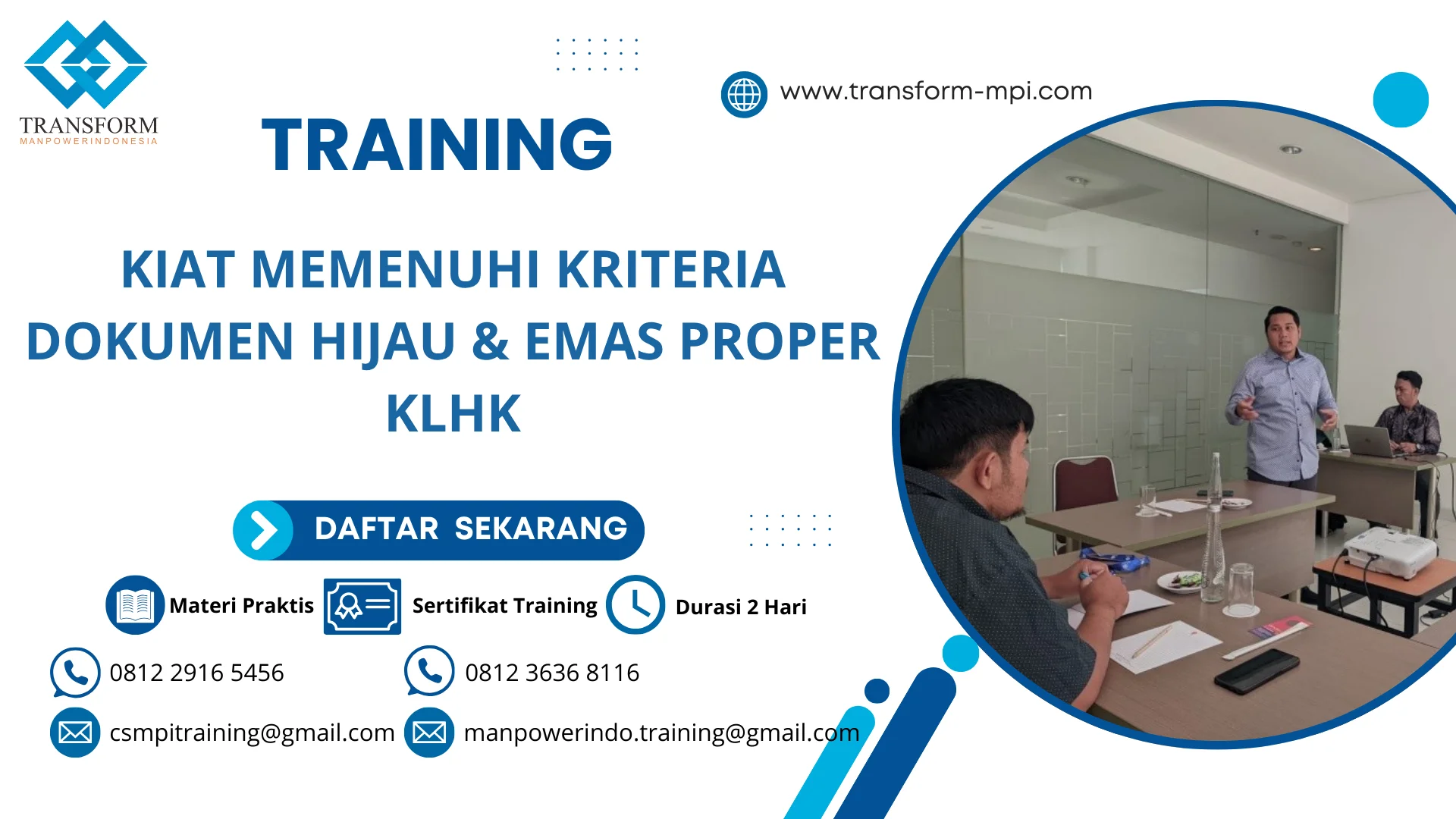 TRAINING KIAT MEMENUHI KRITERIA DOKUMEN HIJAU & EMAS PROPER KLHK