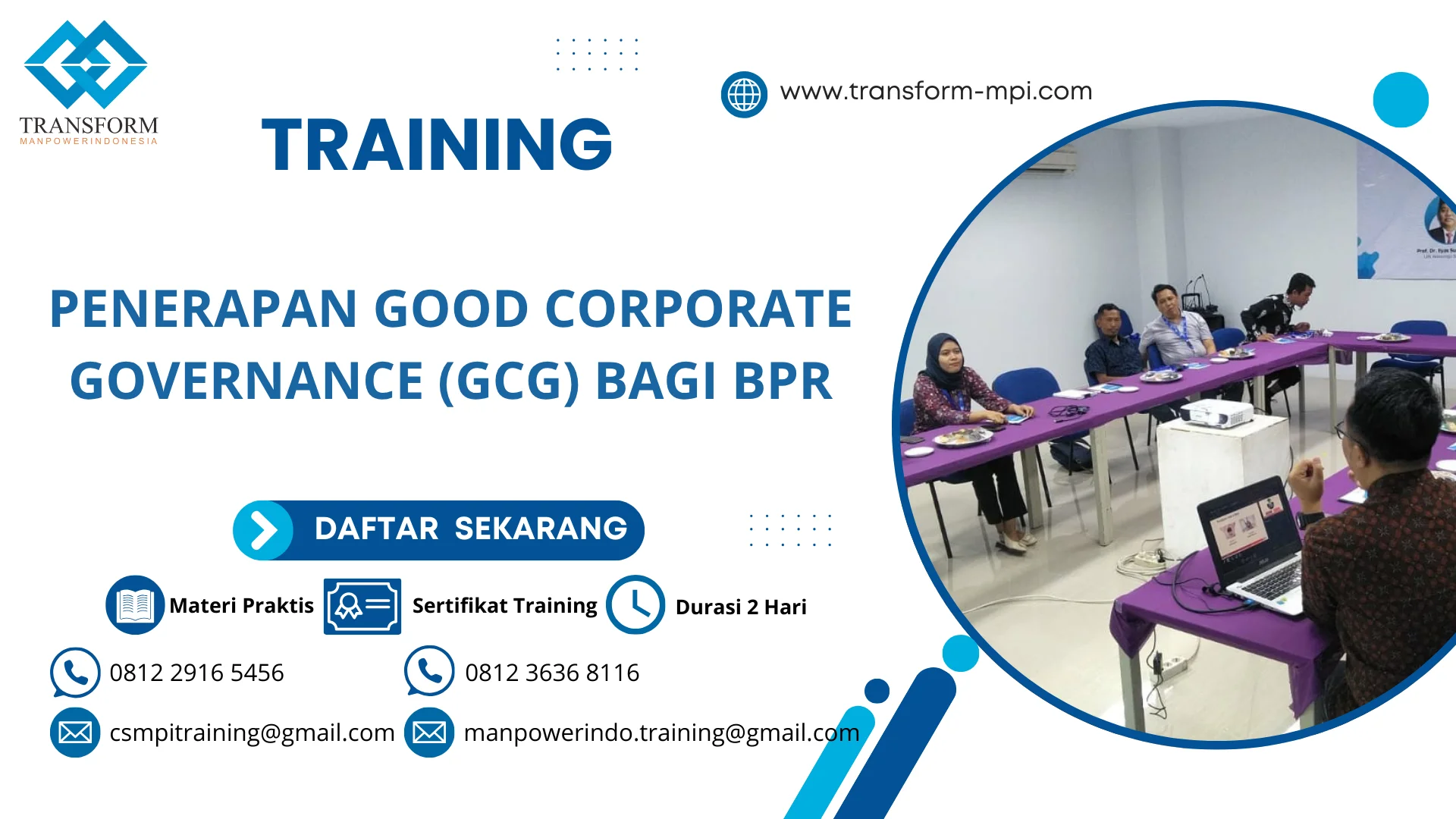 TRAINING PENERAPAN GOOD CORPORATE GOVERNANCE (GCG) BAGI BPR
