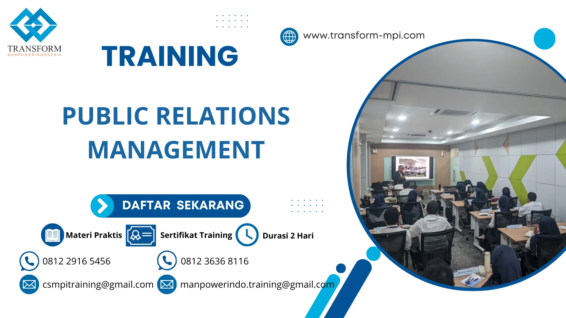 TRAINING PUBLIC RELATIONS MANAGEMENT