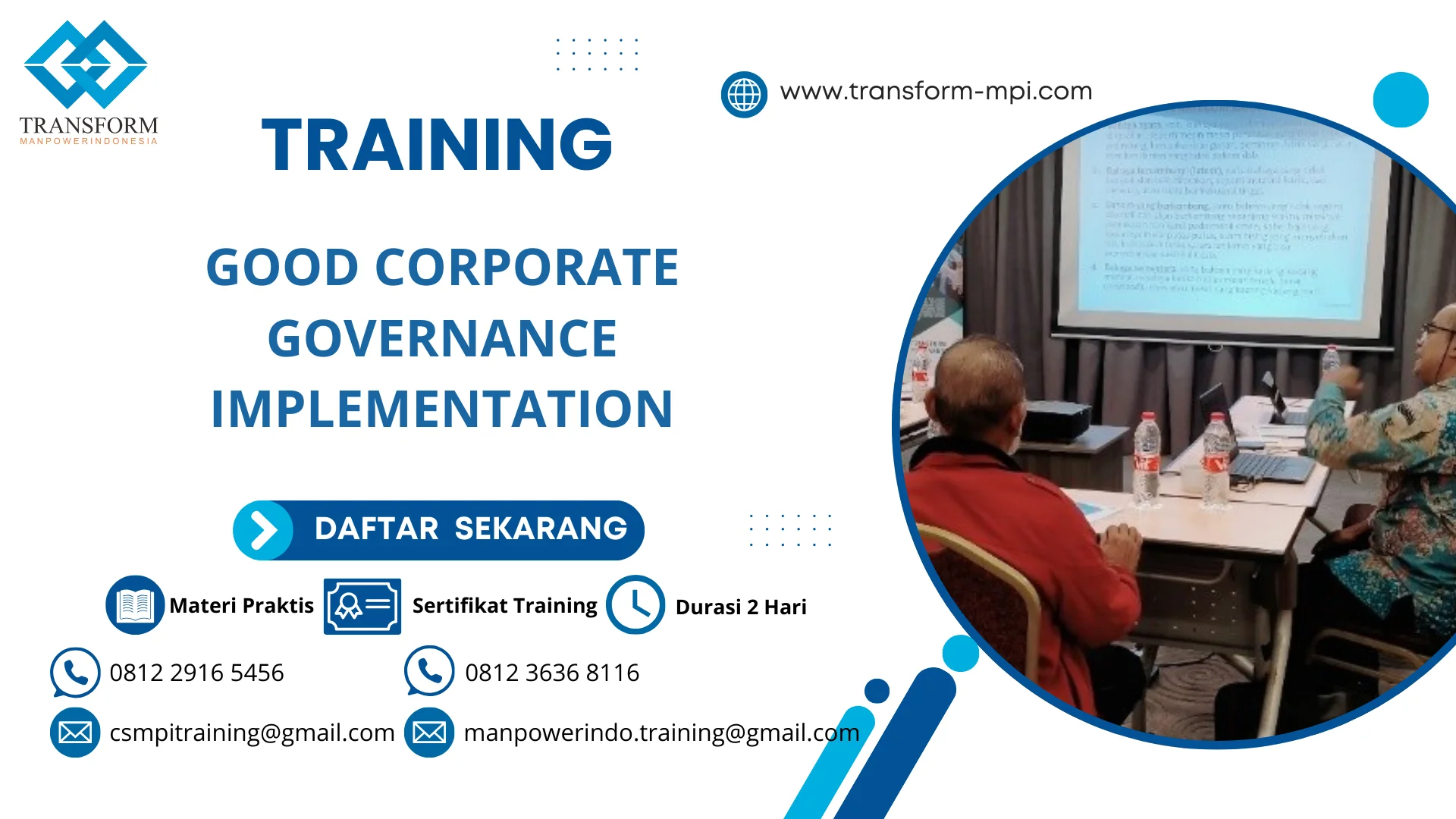 TRAINING GOOD CORPORATE GOVERNANCE IMPLEMENTATION