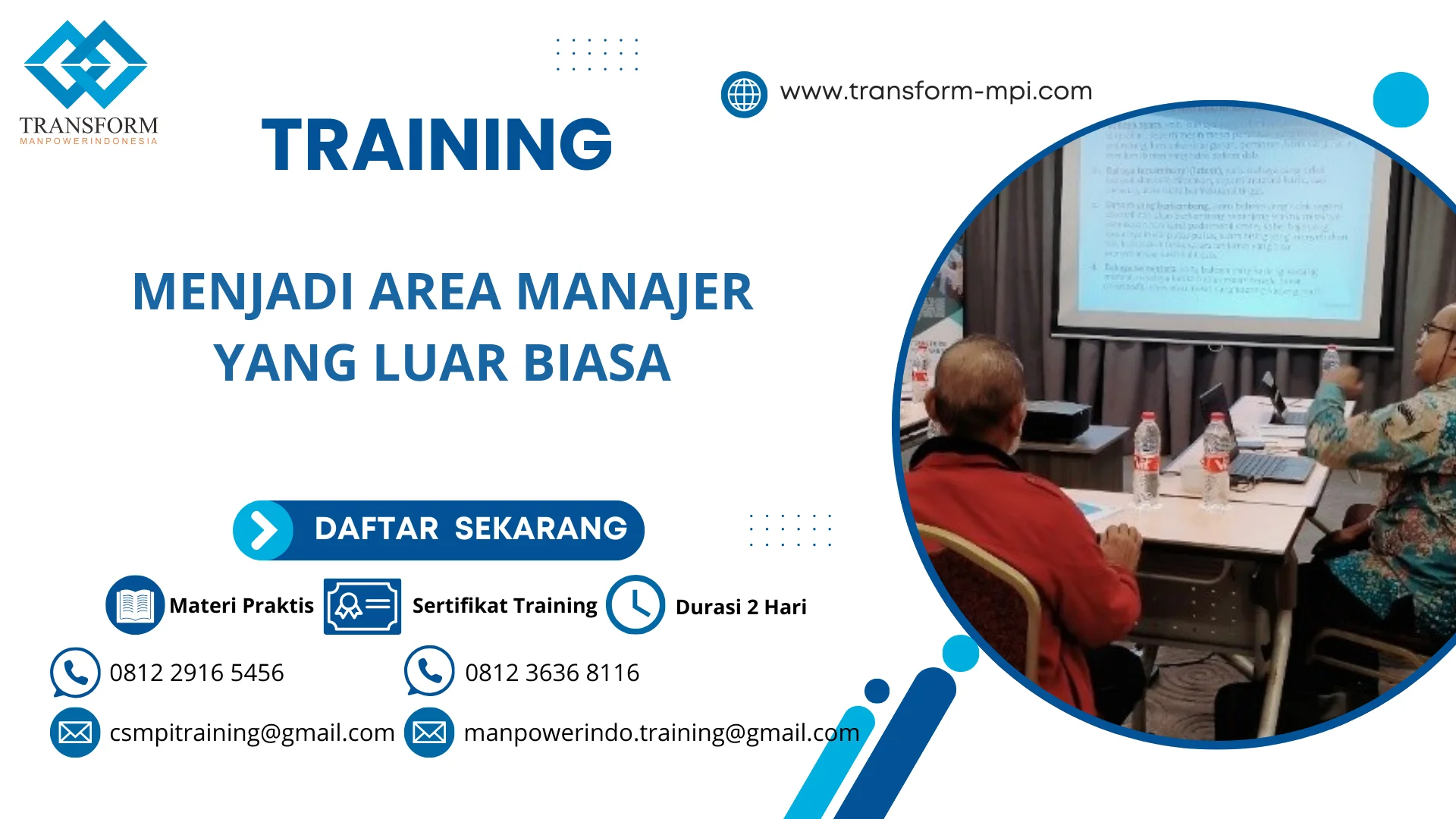 TRAINING MENJADI AREA MANAJER YANG LUAR BIASA