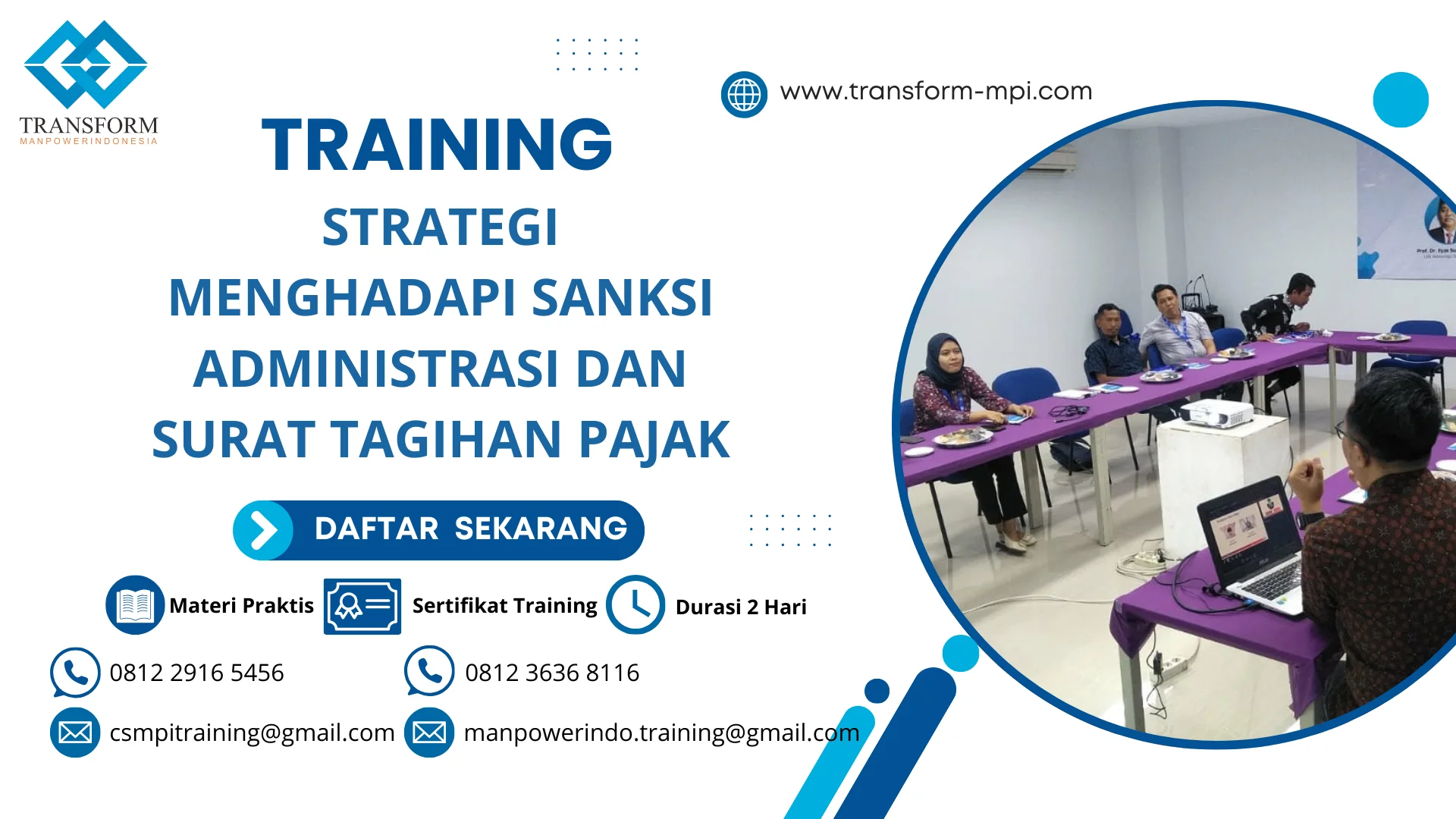 TRAINING STRATEGI MENGHADAPI SANKSI ADMINISTRASI DAN SURAT TAGIHAN PAJAK