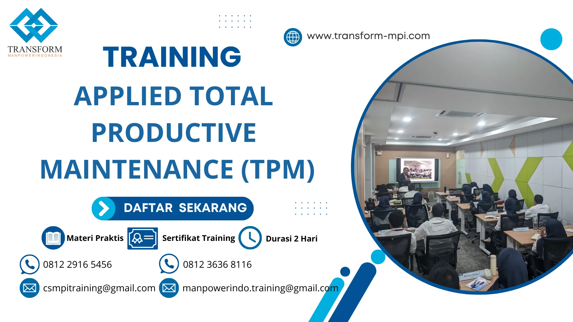 TRAINING APPLIED TOTAL PRODUCTIVE MAINTENANCE (TPM)