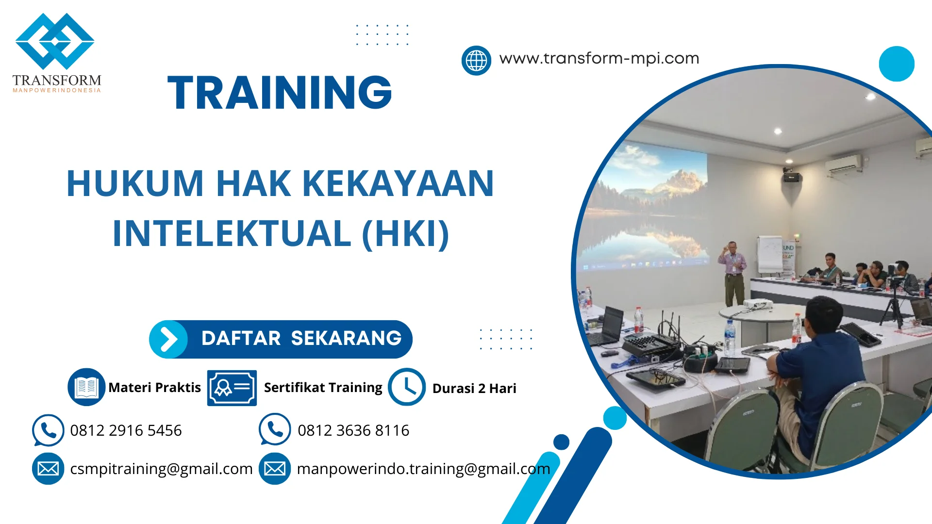 TRAINING HUKUM HAK KEKAYAAN INTELEKTUAL (HKI)