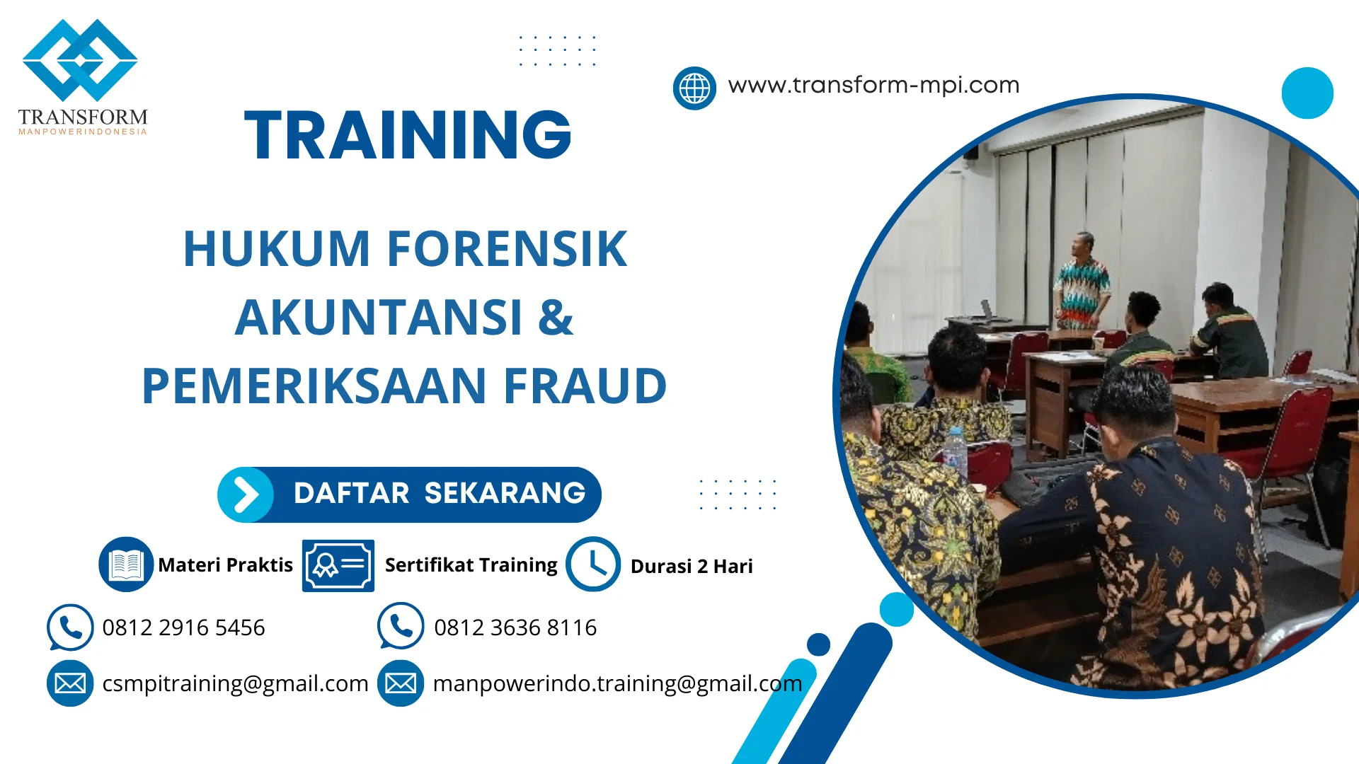 TRAINING HUKUM FORENSIK AKUNTANSI & PEMERIKSAAN FRAUD