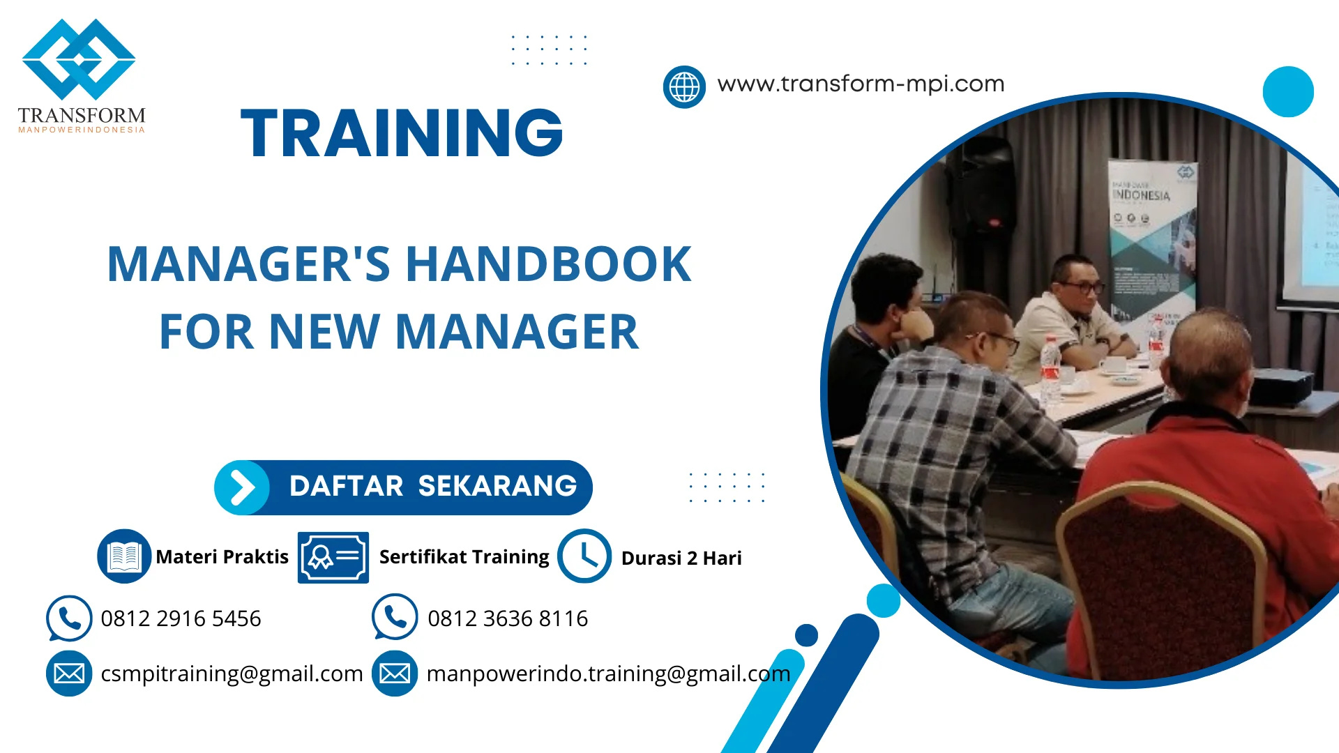 TRAINING MANAGER'S HANDBOOK FOR NEW MANAGER