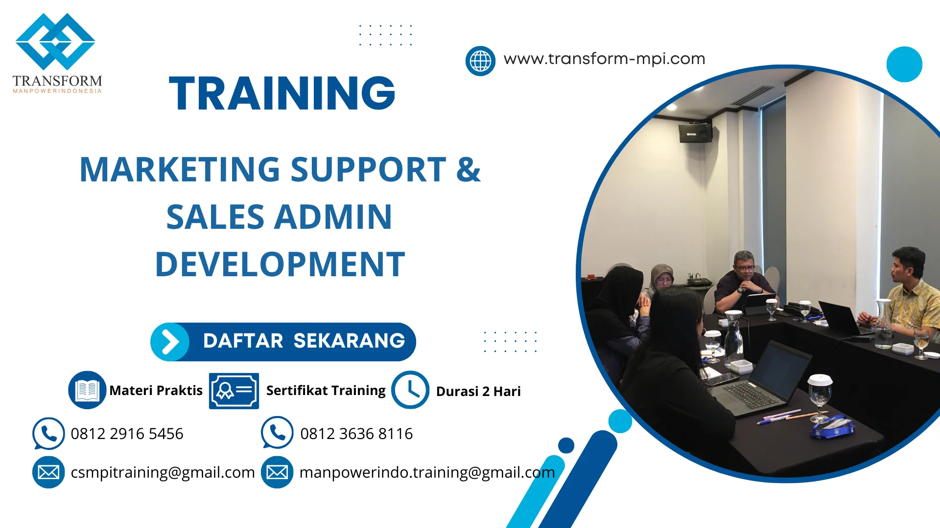 TRAINING MARKETING SUPPORT & SALES ADMIN DEVELOPMENT