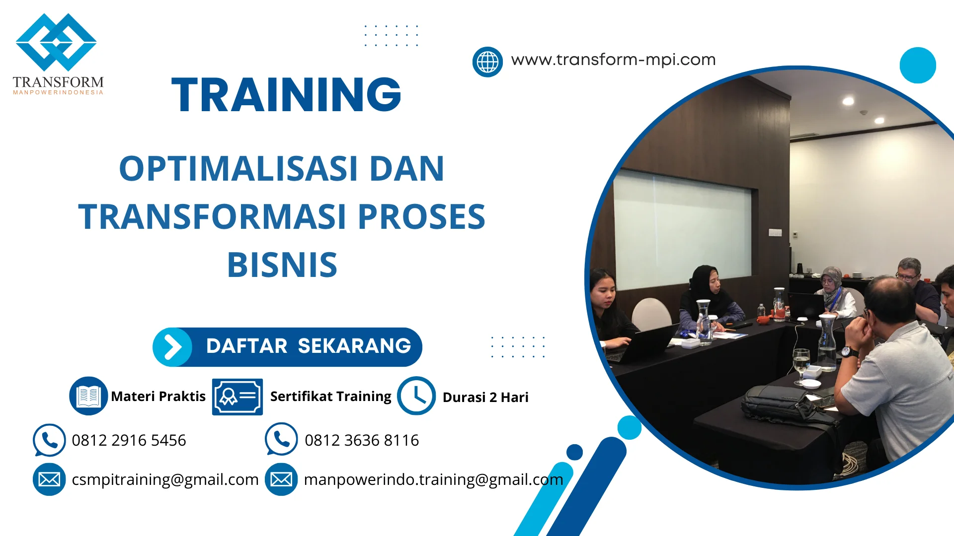 TRAINING OPTIMALISASI DAN TRANSFORMASI PROSES BISNIS