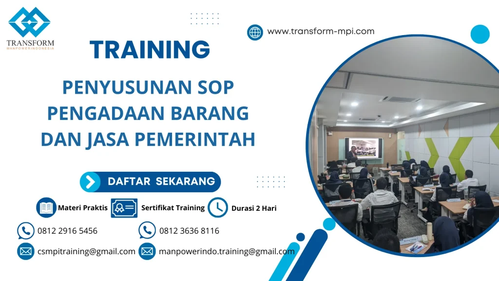 TRAINING PENYUSUNAN SOP PENGADAAN BARANG DAN JASA PEMERINTAH