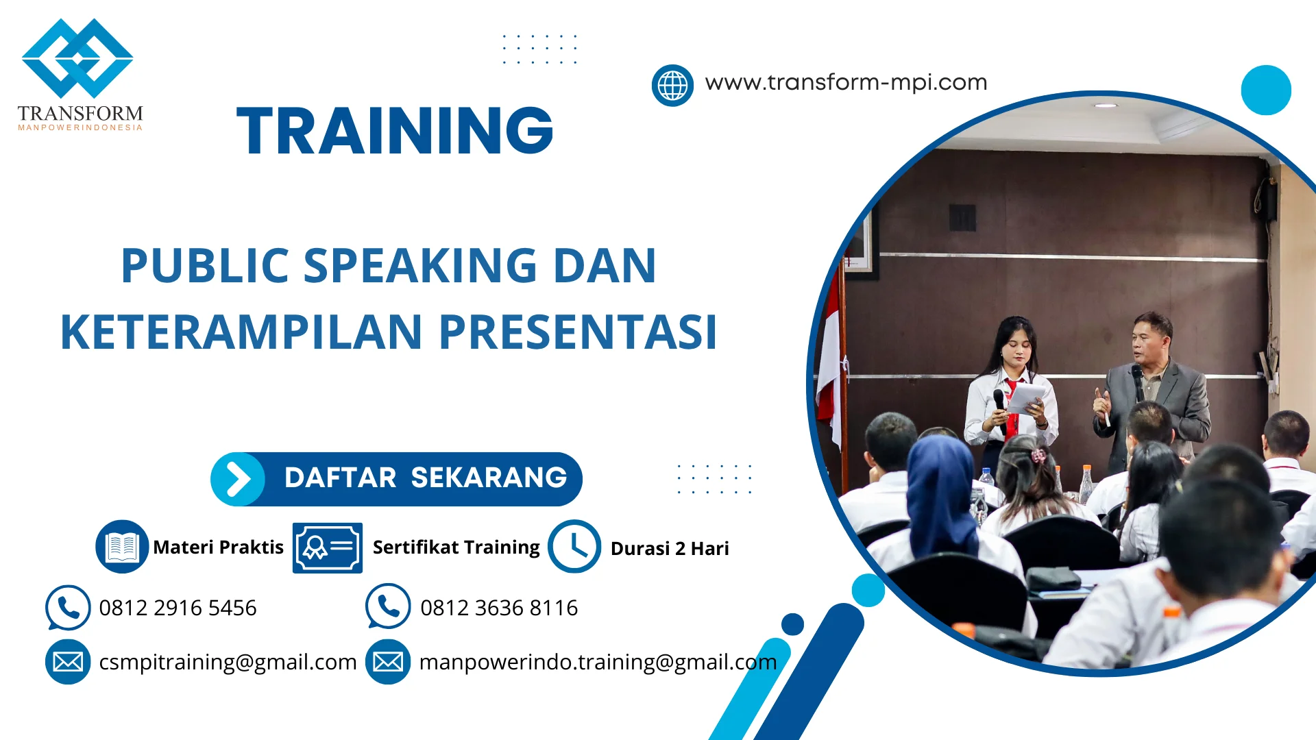 TRAINING PUBLIC SPEAKING DAN KETERAMPILAN PRESENTASI