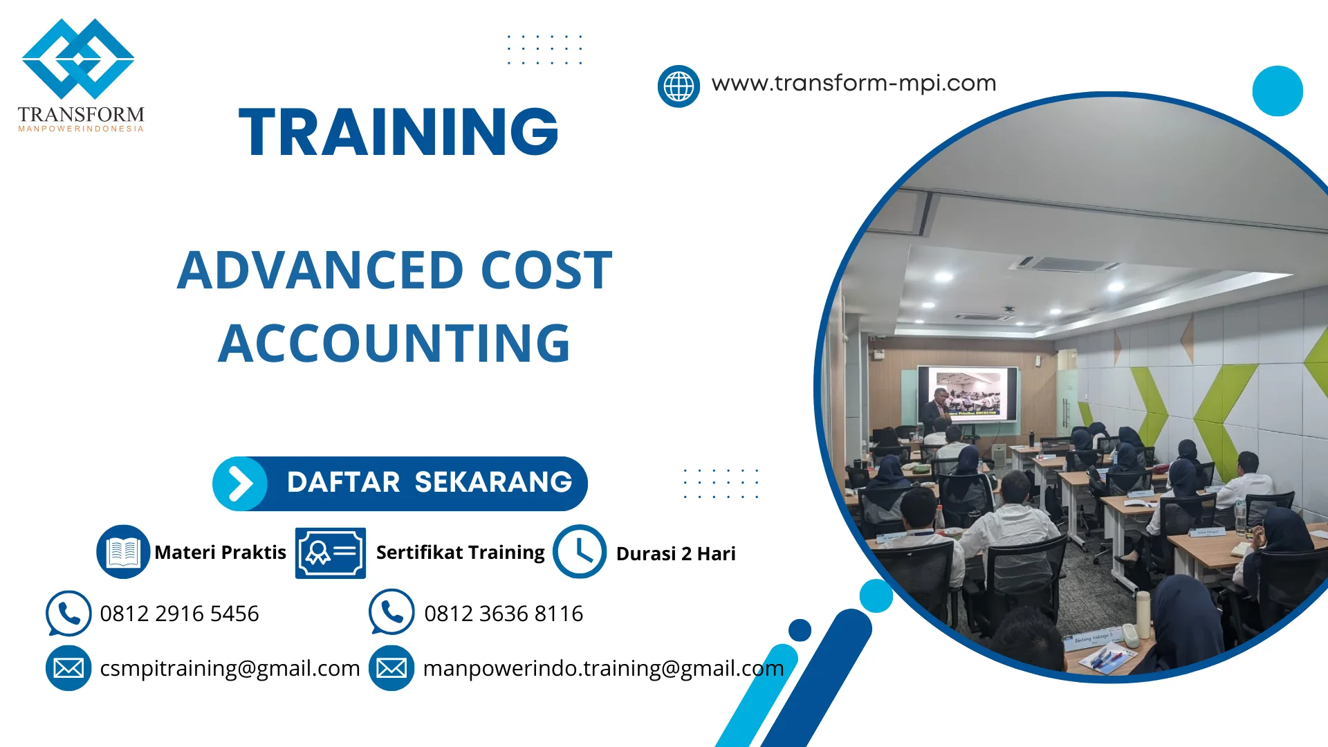 TRAINING ADVANCED COST ACCOUNTING