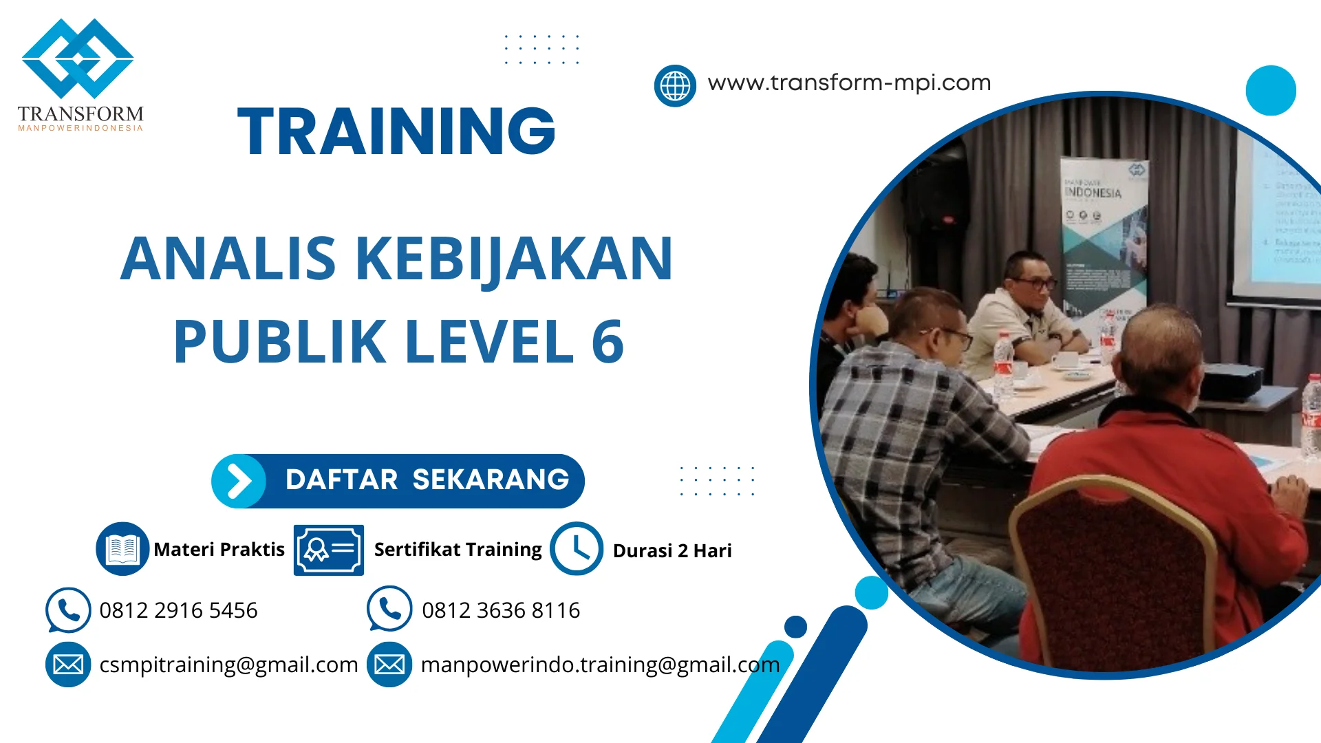 TRAINING ANALIS KEBIJAKAN PUBLIK LEVEL 6 JAKARTA